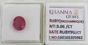 3.06/CT Natural Ruby Stone with Govt. Lab Certificate-16016S205962